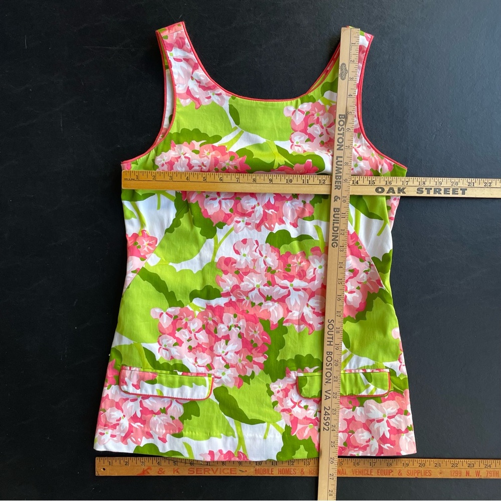 Elizabeth McKay Green and Pink Floral Sleeveless Top - Picture 6 of 7